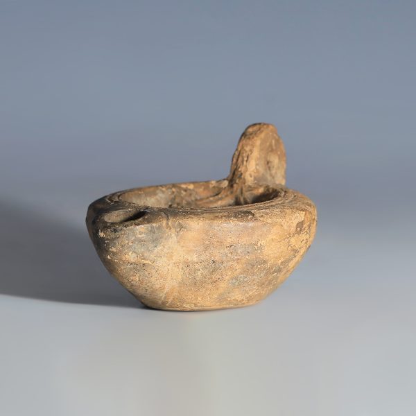 Roman Terracotta Oil Lamp with Temple Architecture