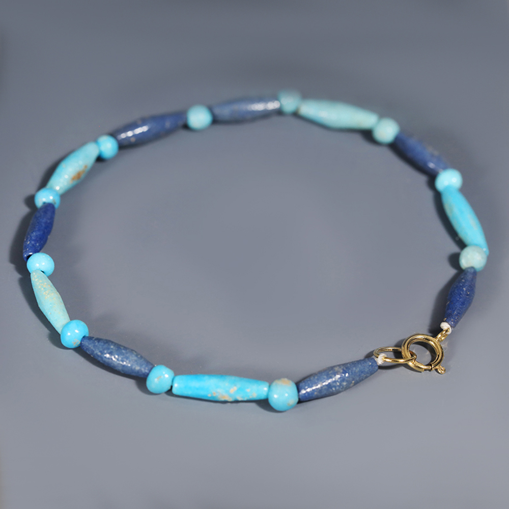 Egyptian Amarna Turquoise Faience Bead Bracelet Egyptian Amarna Turquoise Faience Bead Bracelet