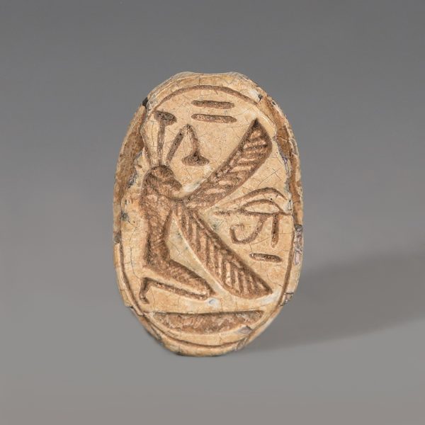 Egyptian Steatite Scarab with Figure of Hapy