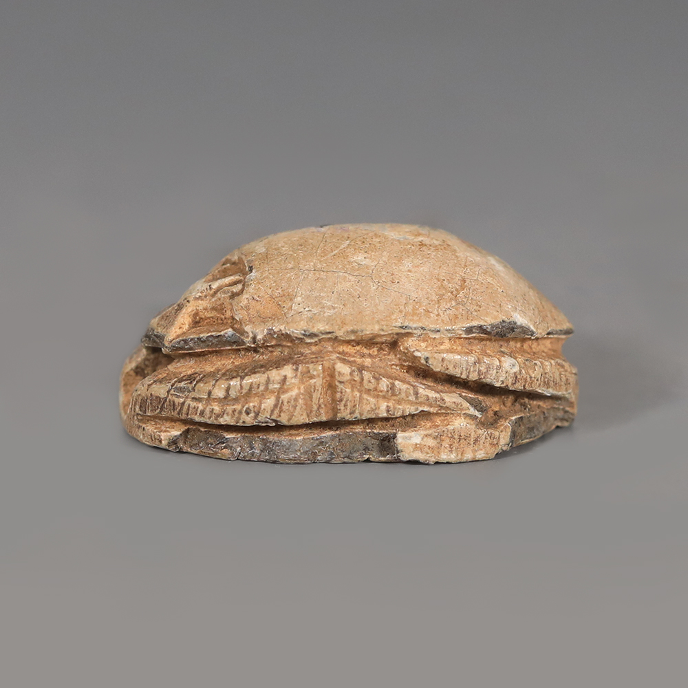 Egyptian Steatite Scarab with Figure of Hapy Egyptian Steatite Scarab with Figure of Hapy