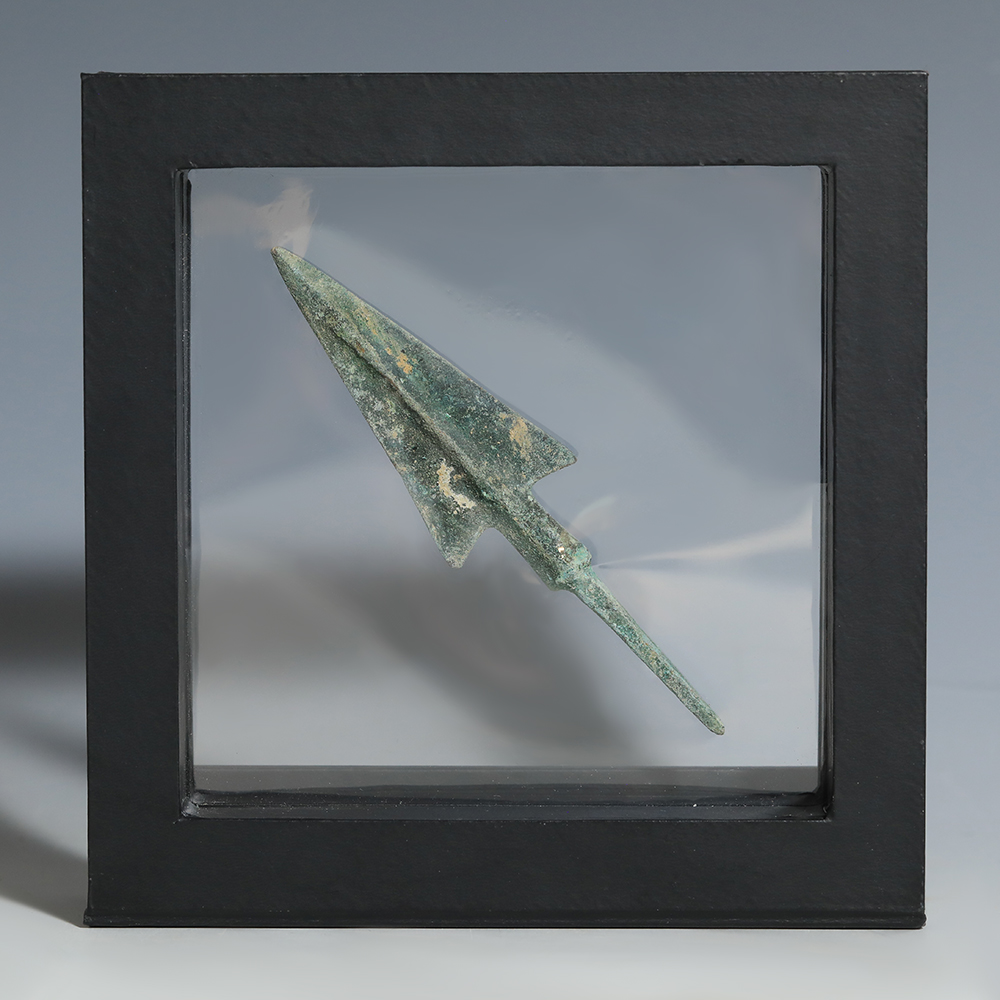 Framed Luristan Bronze Arrowhead Framed Luristan Bronze Arrowhead