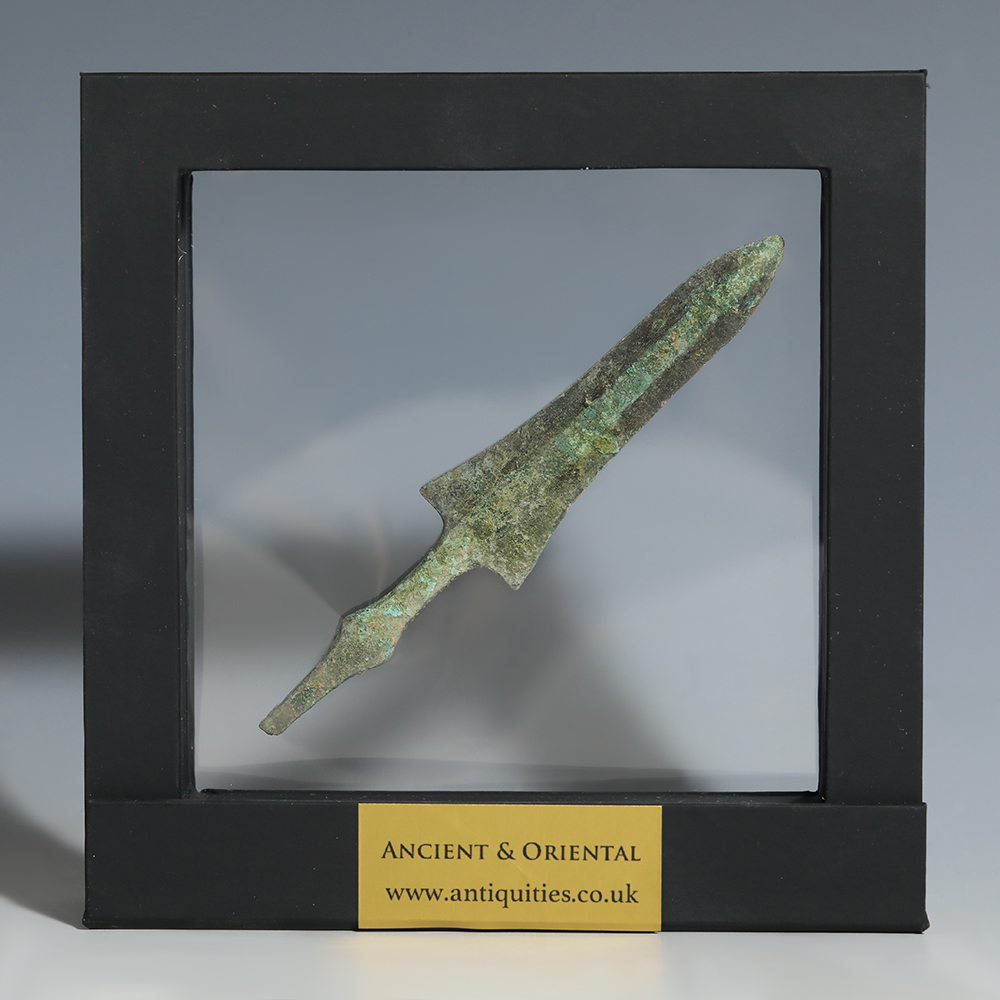 Framed Luristan Bronze Arrowhead Framed Luristan Bronze Arrowhead