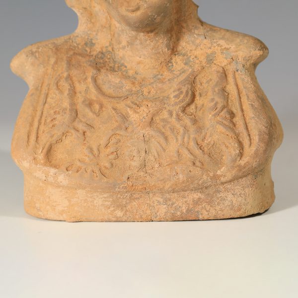 Ancient Greek Terracotta Votive Bust of Athena