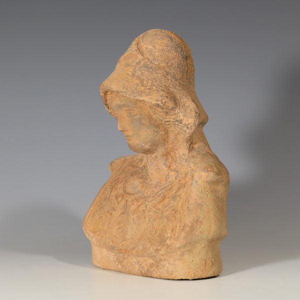 Ancient Greek Terracotta Votive Bust of Athena