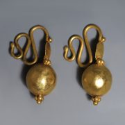 Roman Gold Earrings with Large Spheres