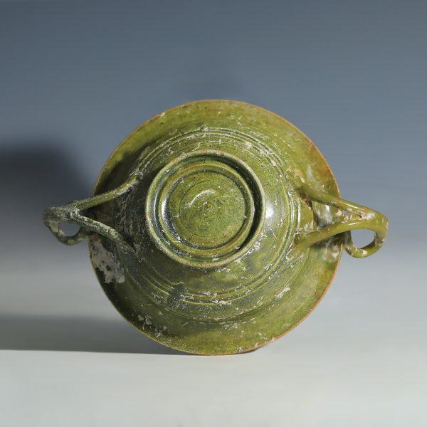 Ancient Roman Lead-Glazed Terracotta Kylix