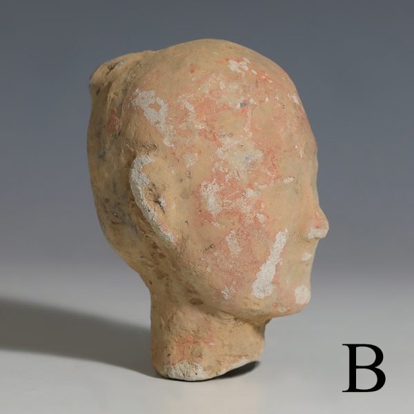 selection chinese han dynasty earthenware stick men head fragments b