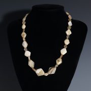 Western Asiatic Necklace With White Agate Beads