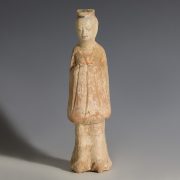 Chinese Tang Dynasty Terracotta Female Court Attendant