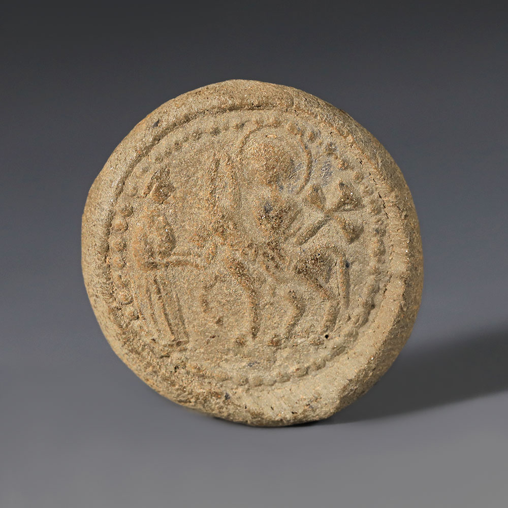 Byzantine Terracotta Pilgrim’s Token Depicting Entry into Jerusalem Byzantine Terracotta Pilgrim’s Token Depicting Entry into Jerusalem