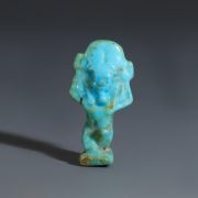 Egyptian Turquoise-Glazed Faience Amulet of Shu