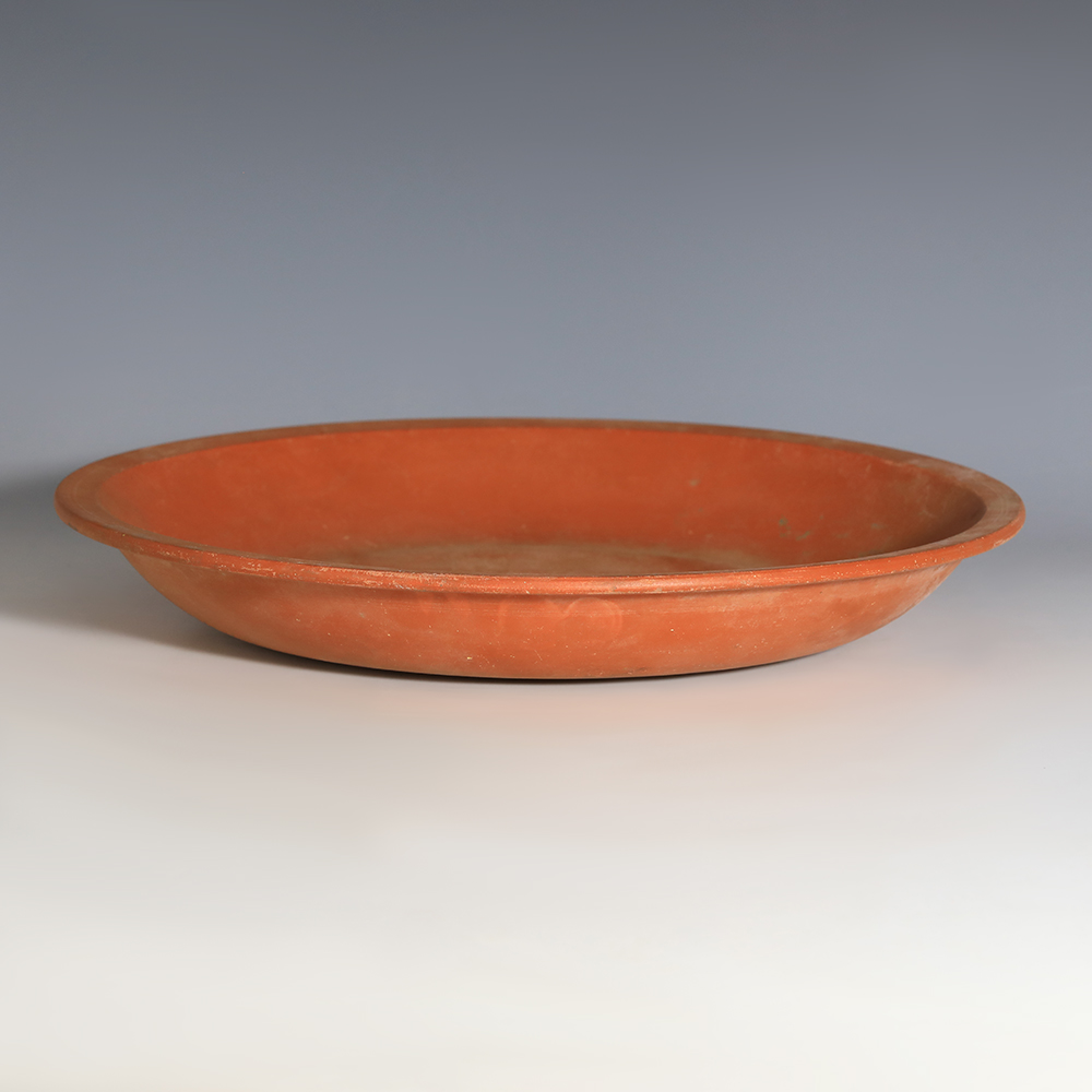 Large Roman Redware Bowl with Concentric Circles Large Roman Redware Bowl with Concentric Circles
