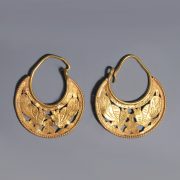 Pair of Byzantine Gold Earrings with Doves