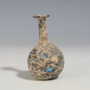 Ancient Roman Dark Glass Perfume Bottle with Trailing