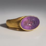 Roman Gold and Amethyst ring with Pegasus