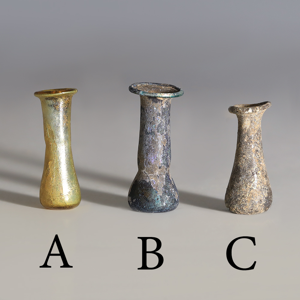 Selection of Miniature Roman Glass Unguentaria Selection of Miniature Roman Glass Unguentaria