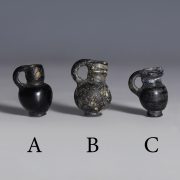 Selection of Roman Black Glass Juglet Pendants