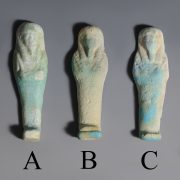 Selection of Small Egyptian Blue Glazed Faience Shabtis
