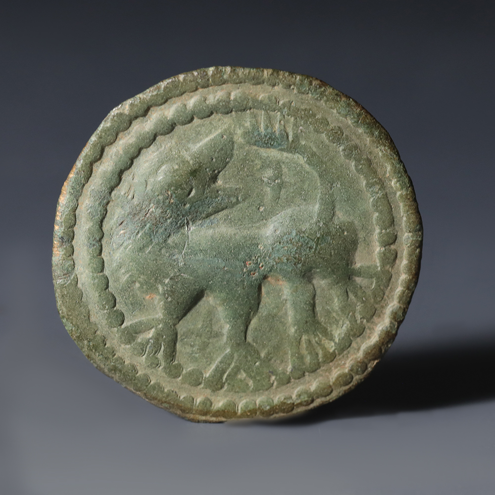 Anglo-Saxon Bronze Applied Brooch Face with a Facing Beast Anglo-Saxon Bronze Applied Brooch Face with a Facing Beast