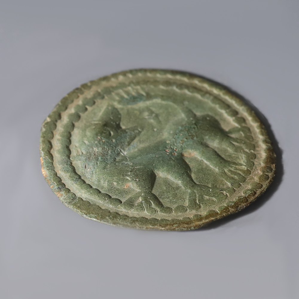 Anglo-Saxon Bronze Applied Brooch Face with a Facing Beast Anglo-Saxon Bronze Applied Brooch Face with a Facing Beast