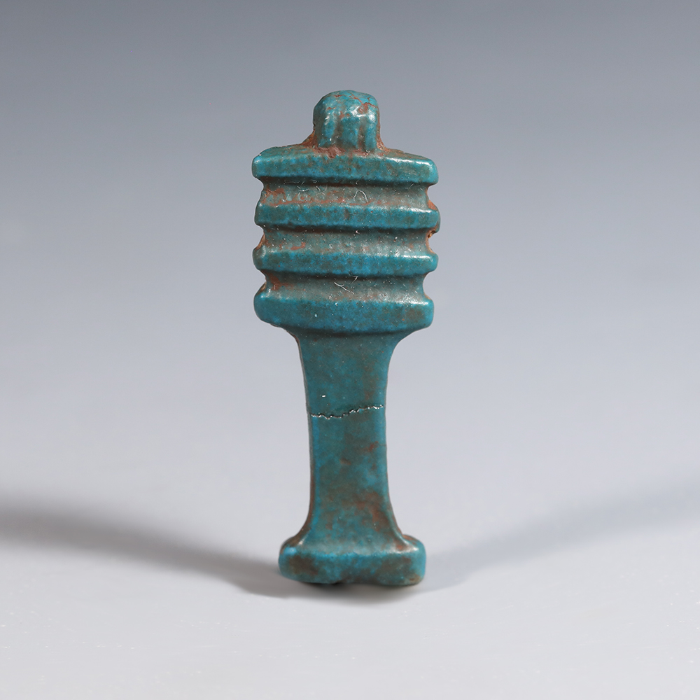Ancient Egyptian Turquoise Faience Djed Pillar Amulet Ancient Egyptian Turquoise Faience Djed Pillar Amulet