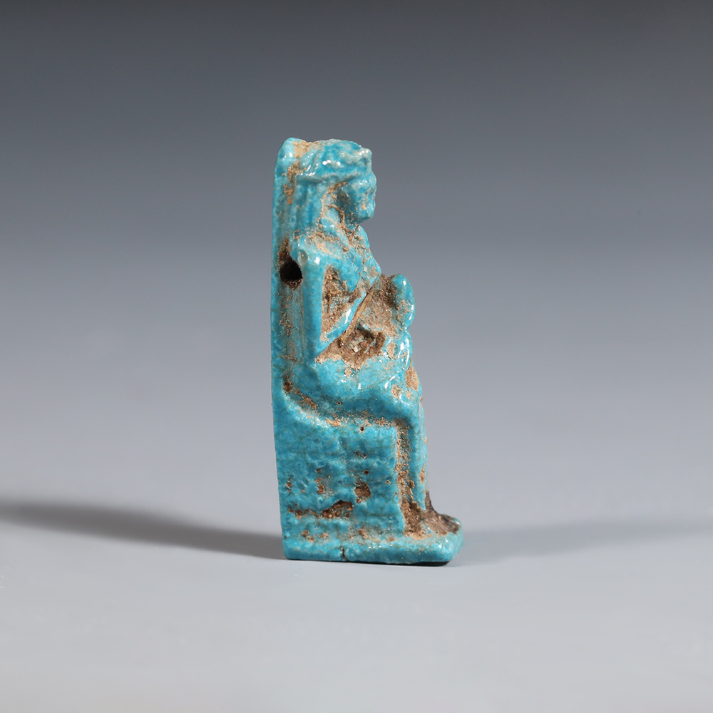 Ancient Egyptian Turquoise Faience Amulet of Isis & the Infant Horus Ancient Egyptian Turquoise Faience Amulet of Isis & the Infant Horus