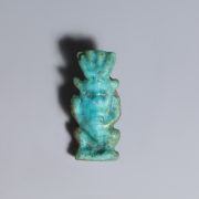 Ancient Egyptian Turquoise Glazed Faience Amulet of Bes