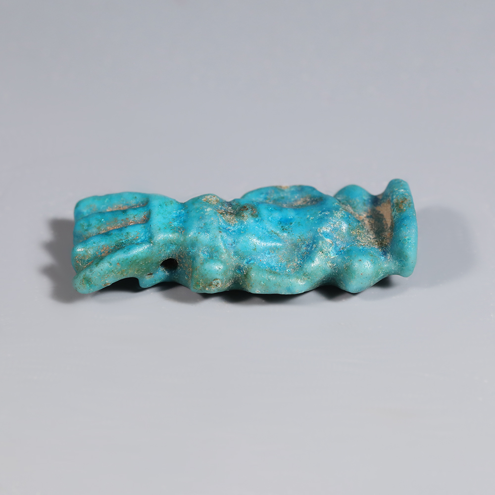 Ancient Egyptian Turquoise Glazed Faience Amulet of Bes Ancient Egyptian Turquoise Glazed Faience Amulet of Bes