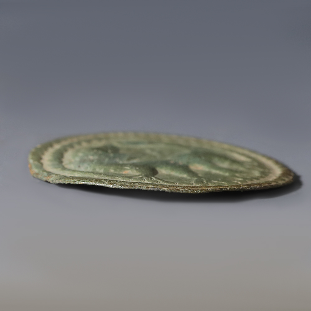 Anglo-Saxon Bronze Applied Brooch Face with a Facing Beast Anglo-Saxon Bronze Applied Brooch Face with a Facing Beast