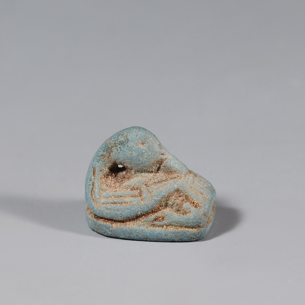 Ancient Egyptian Faience Duck Scaraboid dedicated to Amun Ancient Egyptian Faience Duck Scaraboid dedicated to Amun