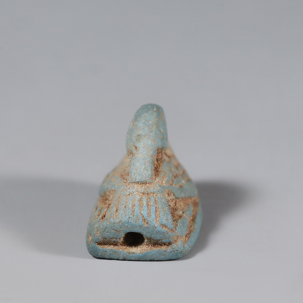 Ancient Egyptian Faience Duck Scaraboid dedicated to Amun Ancient Egyptian Faience Duck Scaraboid dedicated to Amun