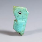 Ancient Egyptian Turquoise-Glazed Faience Crown of Egypt Amulet