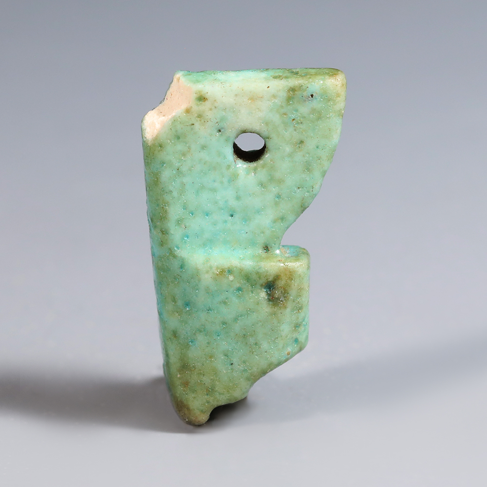 Ancient Egyptian Turquoise-Glazed Faience Crown of Egypt Amulet Ancient Egyptian Turquoise-Glazed Faience Crown of Egypt Amulet