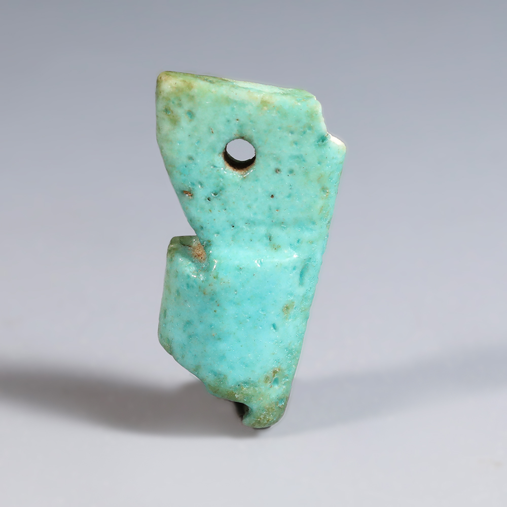 Ancient Egyptian Turquoise-Glazed Faience Crown of Egypt Amulet Ancient Egyptian Turquoise-Glazed Faience Crown of Egypt Amulet