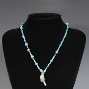 Ancient Roman Light Blue Glass Beaded Necklace