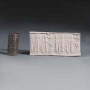 Western Asiatic Black Hardstone Cylinder Seal