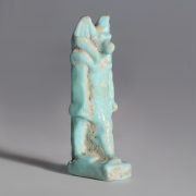 Ancient Egyptian Blue Faience Anubis Amulet