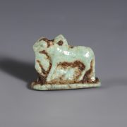 Ancient Egyptian Turquoise Faience Amulet of Khnum as a Ram
