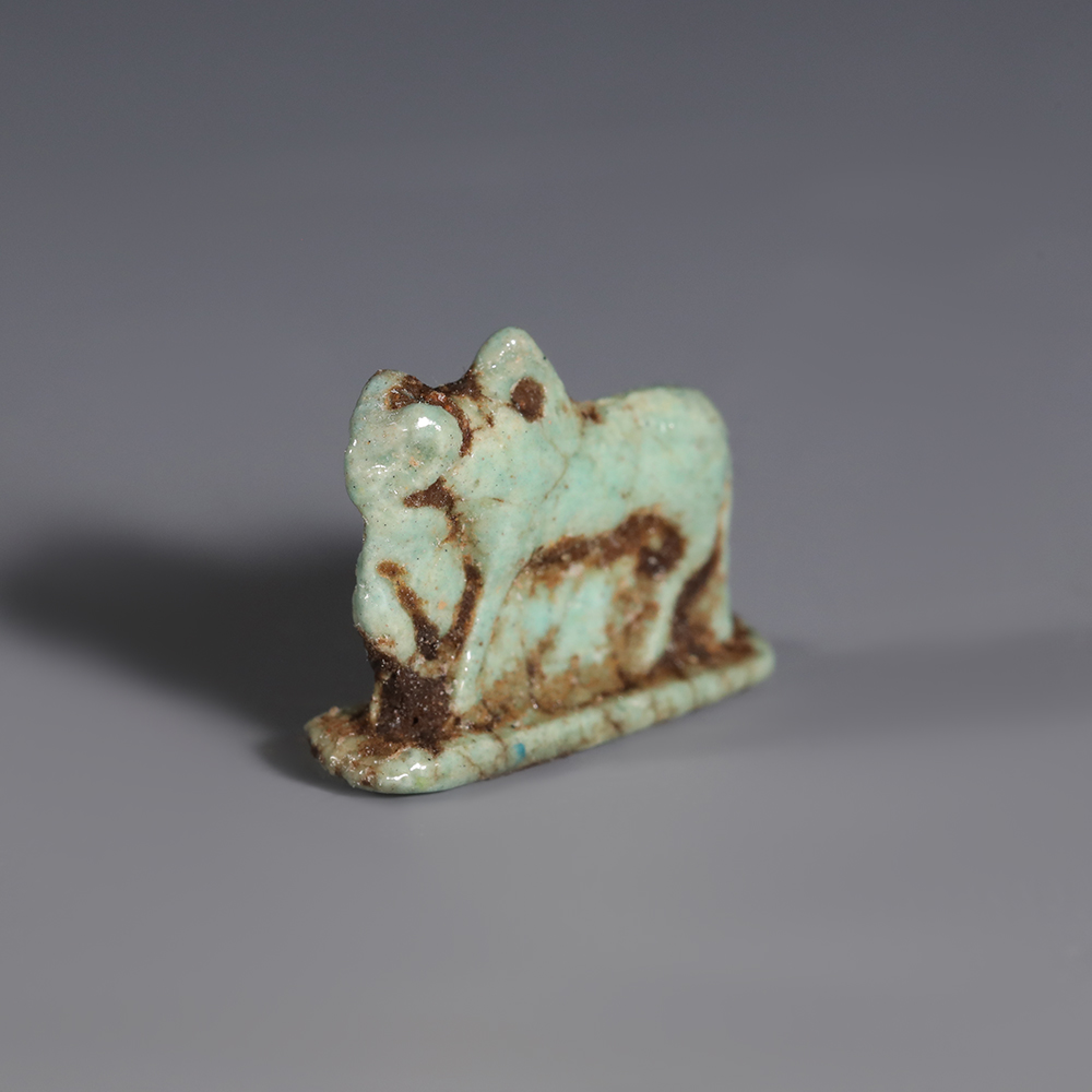 Ancient Egyptian Turquoise Faience Amulet of Khnum as a Ram Ancient Egyptian Turquoise Faience Amulet of Khnum as a Ram