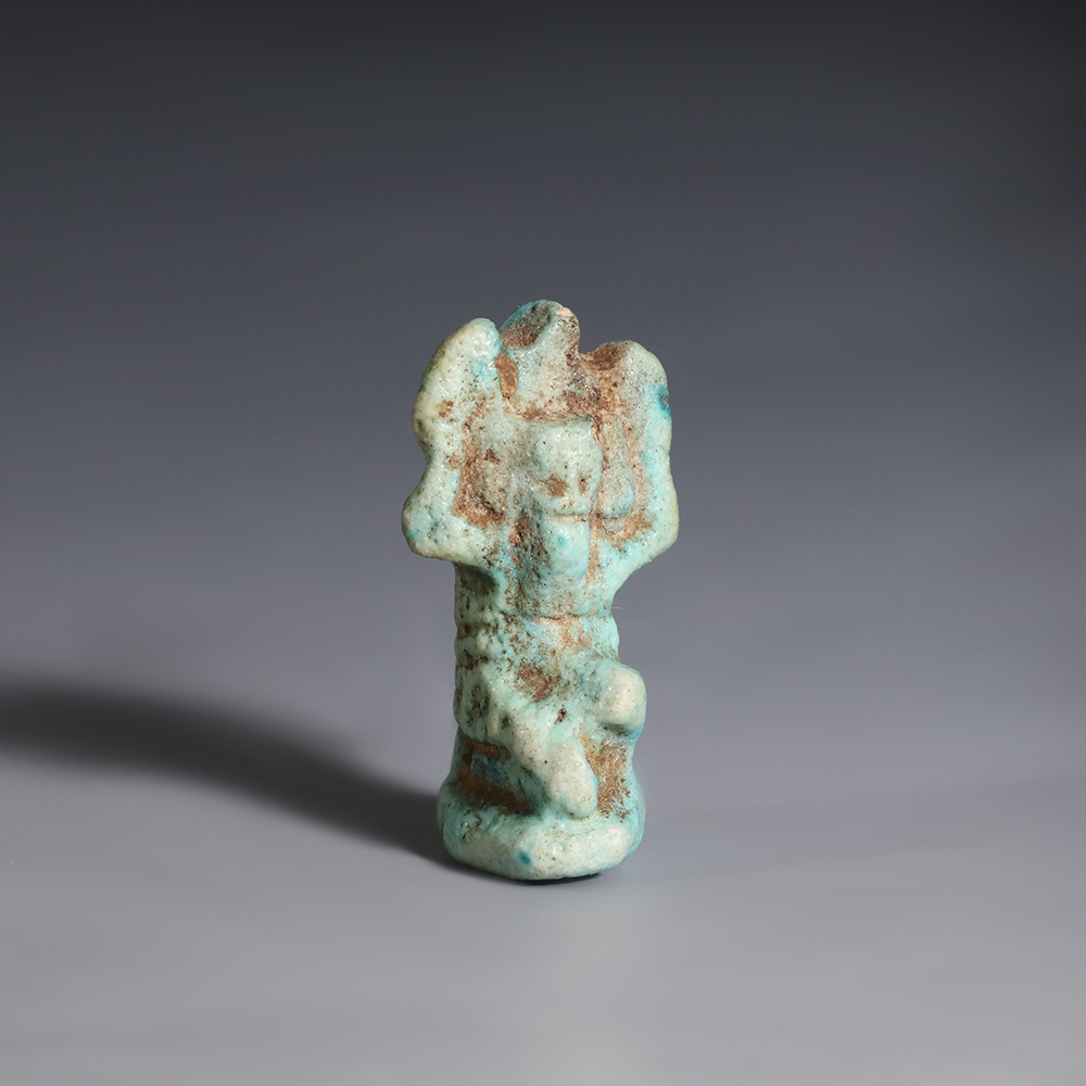Ancient Egyptian Turquoise Faience Shu Amulet Ancient Egyptian Turquoise Faience Shu Amulet