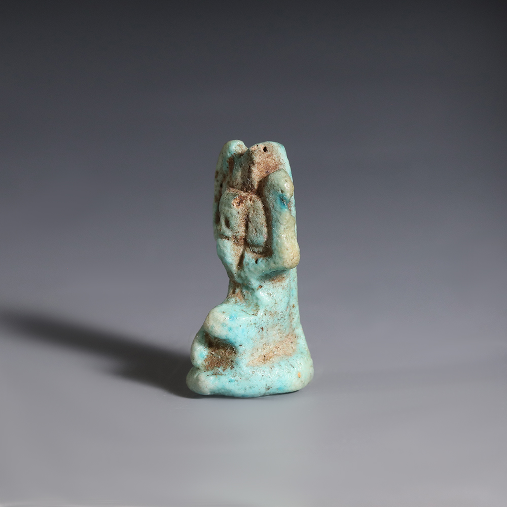 Ancient Egyptian Turquoise Faience Shu Amulet Ancient Egyptian Turquoise Faience Shu Amulet