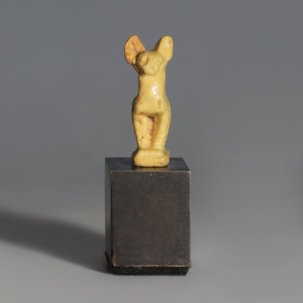 Egyptian Cream Faience Bastet Amulet Egyptian Cream Faience Bastet Amulet