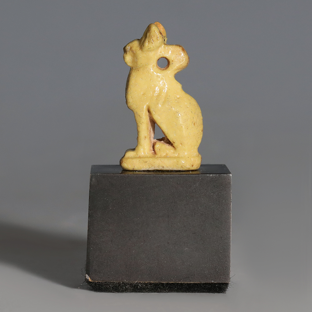 Egyptian Cream Faience Bastet Amulet Egyptian Cream Faience Bastet Amulet
