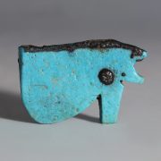 Large Egyptian Blue Faience Wedjat Amulet