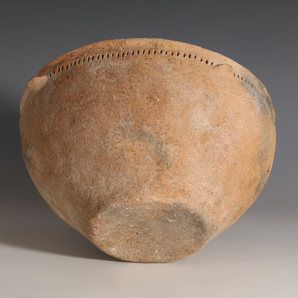 Large Holy Land Terracotta Bowl with Incised Decoration Large Holy Land Terracotta Bowl with Incised Decoration