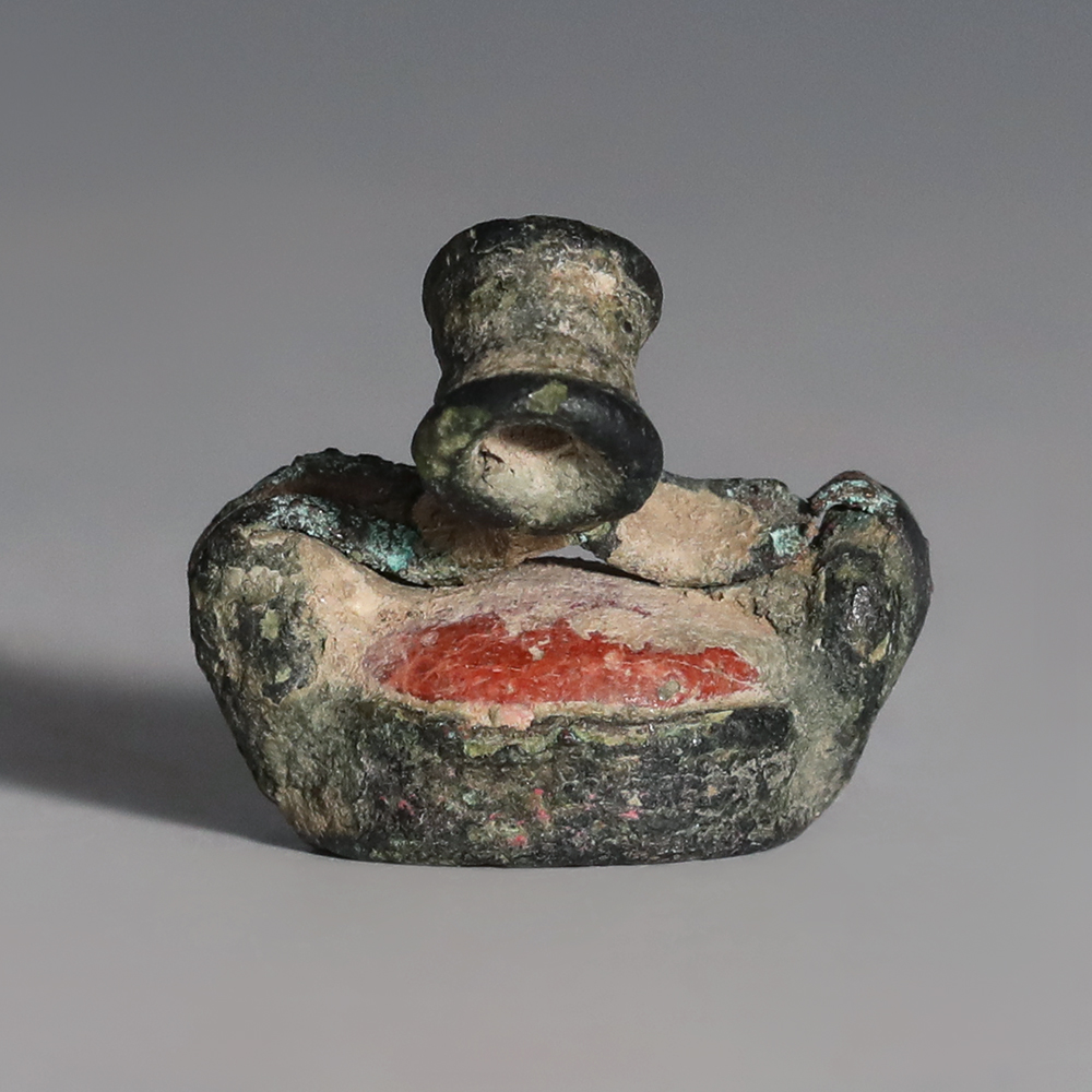 Phoenician-Egyptian Bronze Pendant with Jasper Scaraboid Phoenician-Egyptian Bronze Pendant with Jasper Scaraboid