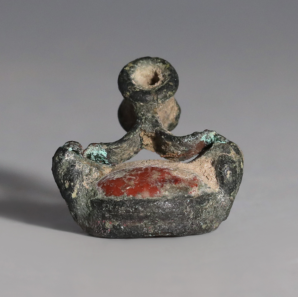 Phoenician-Egyptian Bronze Pendant with Jasper Scaraboid Phoenician-Egyptian Bronze Pendant with Jasper Scaraboid