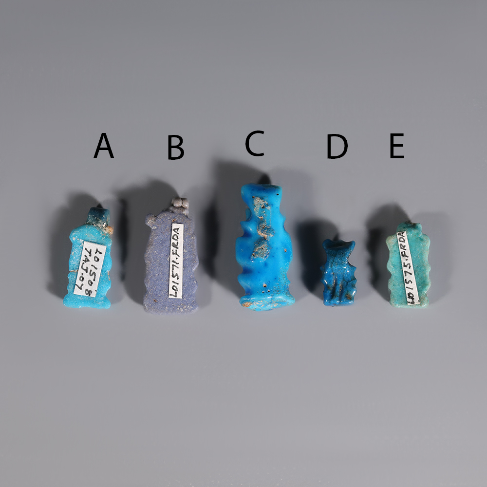 Selection of Egyptian Faience Bes Amulets Selection of Egyptian Faience Bes Amulets